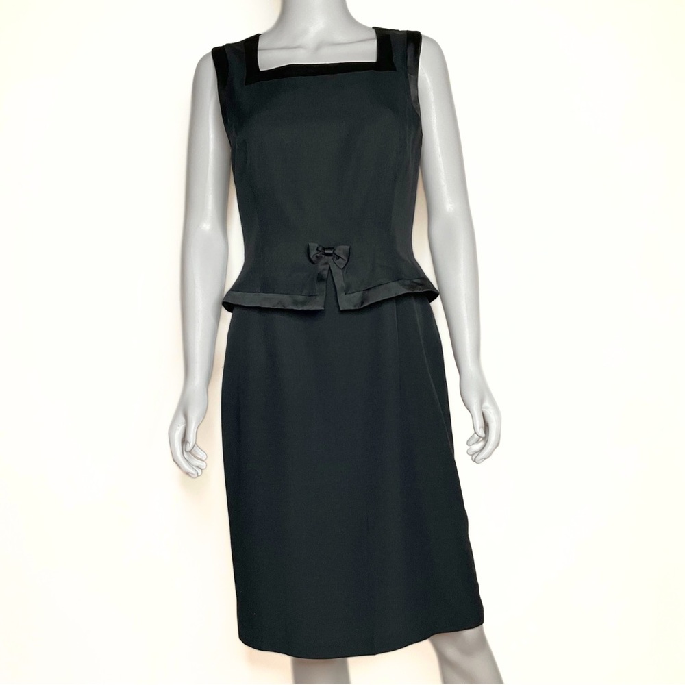 Vintage Hannah Hardy 80s Black Old Hollywood Dress Women SZ 8 Sophisticated Glam